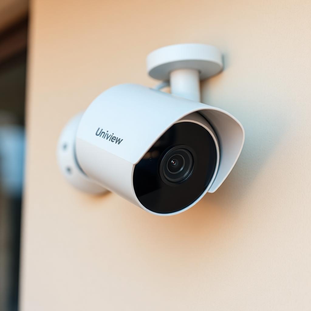 Uniview 4K bullet kamera közelről egy ház falán