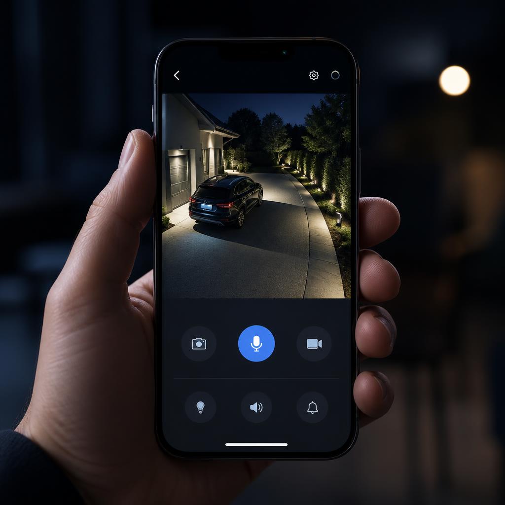 Mobil app élőkép a kamerarendszerről